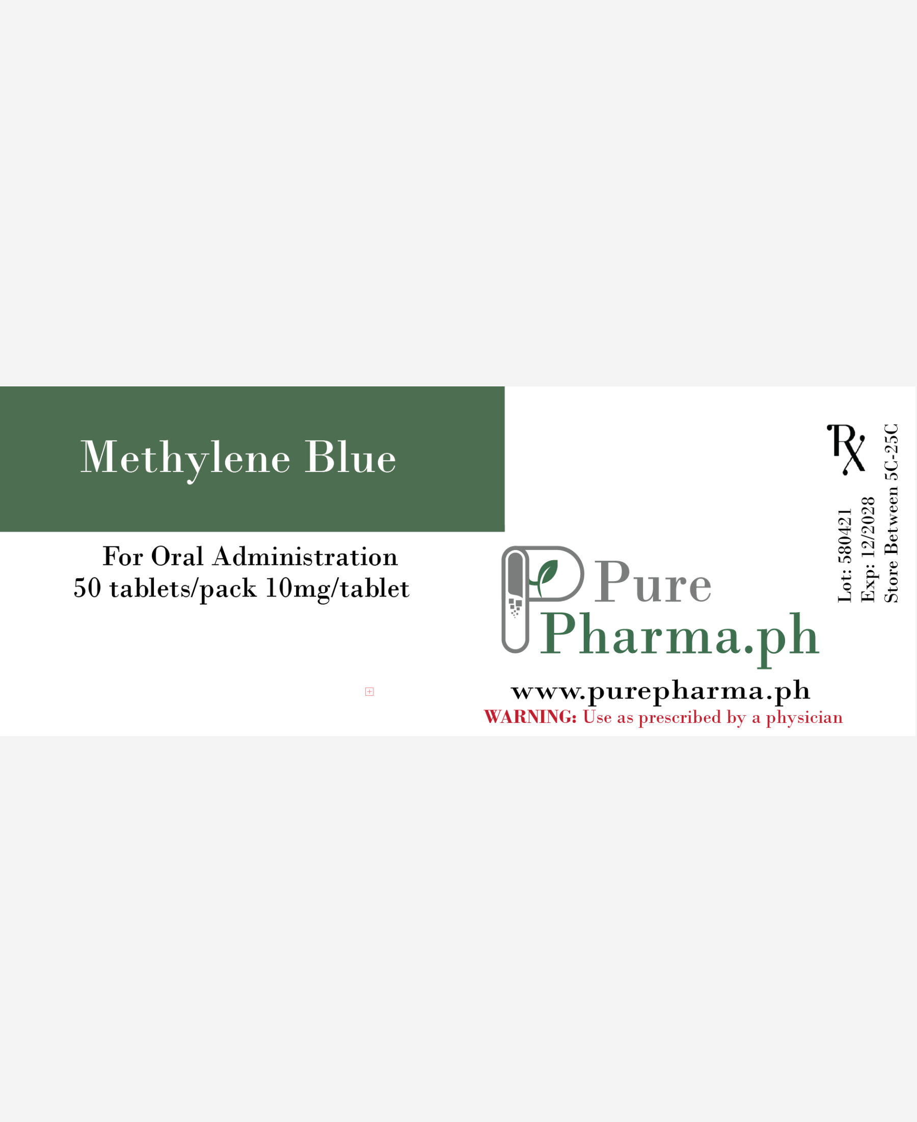 Methylene Blue – 10mg/tablet 50ct